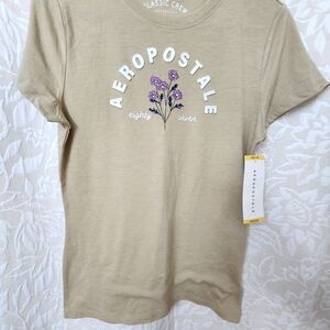 Aeropostale Women's Tan Graphic Tee. NWT